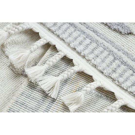 Covor YOYO GD62 alb / gri - Nori pentru copii, structural, senzorial Franjuri