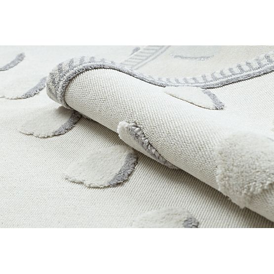 Covor YOYO GD62 alb / gri - Nori pentru copii, structural, senzorial Franjuri
