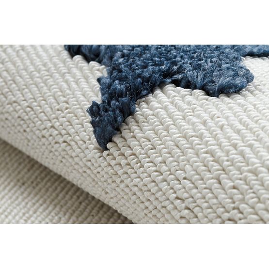 Covor YOYO GD75 alb / gri - stele, cercuri pentru copii, structural, senzorial Franjuri