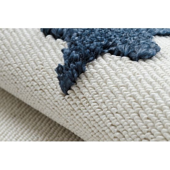 Covor YOYO GD75 alb / gri - stele, cercuri pentru copii, structural, senzorial Franjuri