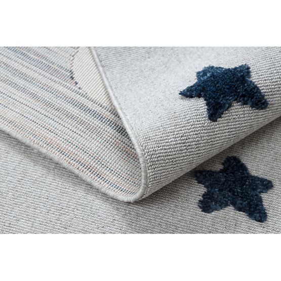 Covor YOYO GD75 gri/alb - stele, cercuri pentru copii, structural, senzorial cu franjuri