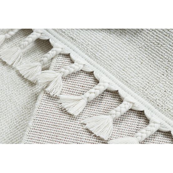 Covor YOYO GD80 alb / gri - Tigru pentru copii, structural, senzorial cu franjuri