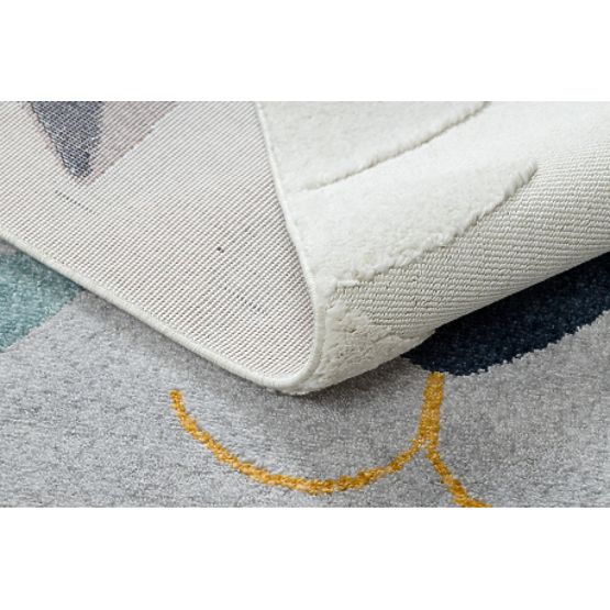 Covor YOYO GD80 alb / gri - Tigru pentru copii, structural, senzorial cu franjuri