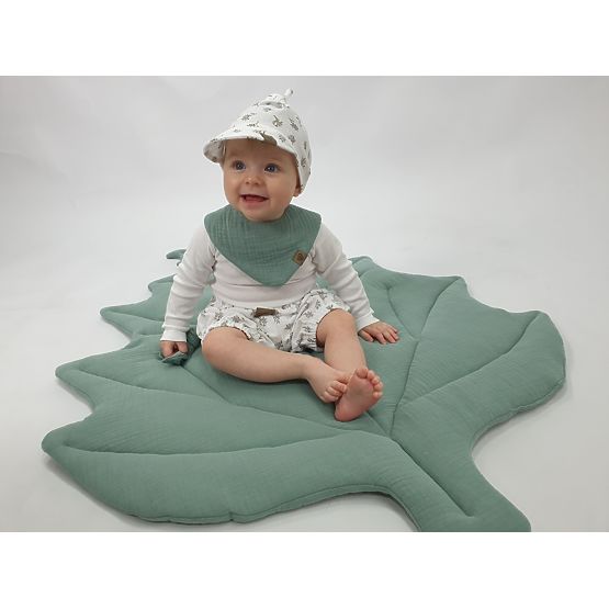 Covoraș de joacă din bumbac Leaf - verde