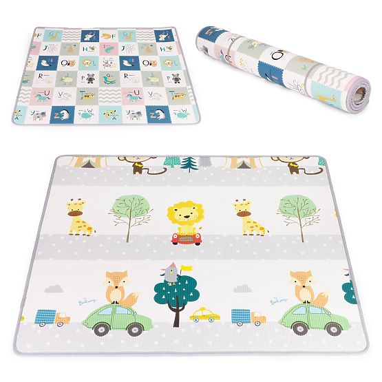 Covoraș educațional din spumă, reversibil, rulabil cu alfabet ECOTOYS pentru copii