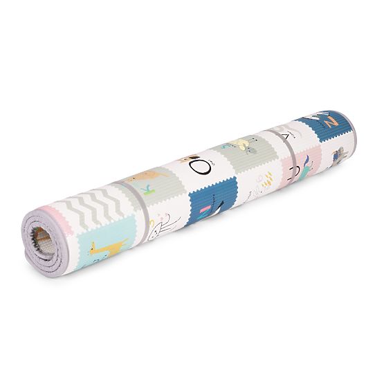 Covoraș educațional din spumă, reversibil, rulabil cu alfabet ECOTOYS pentru copii