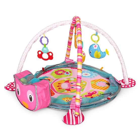 Covoraș educativ mare 3 în 1 cu țarc și 30 de mingi 0+ ECOTOYS