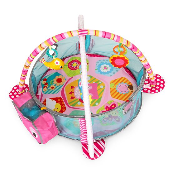 Covoraș educativ mare 3 în 1 cu țarc și 30 de mingi 0+ ECOTOYS