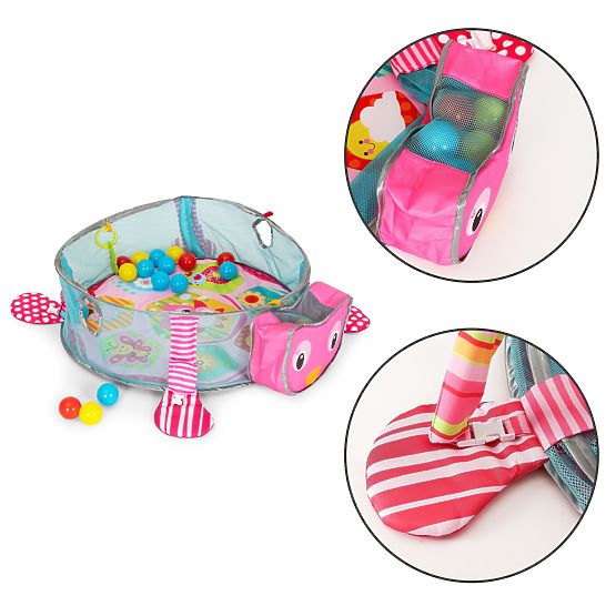 Covoraș educativ mare 3 în 1 cu țarc și 30 de mingi 0+ ECOTOYS