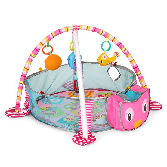 Covoraș educativ mare 3 în 1 cu țarc și 30 de mingi 0+ ECOTOYS