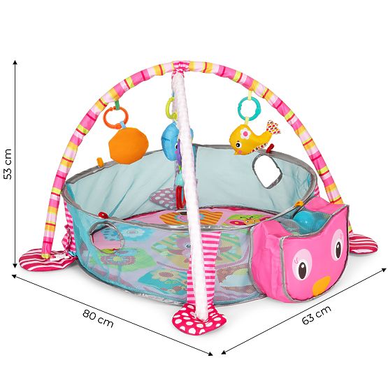 Covoraș educativ mare 3 în 1 cu țarc și 30 de mingi 0+ ECOTOYS