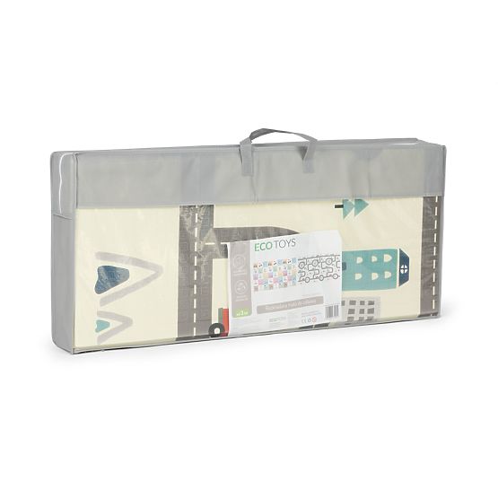 Covoraș educativ pliabil din spumă, față-verso, geantă mare ECOTOYS