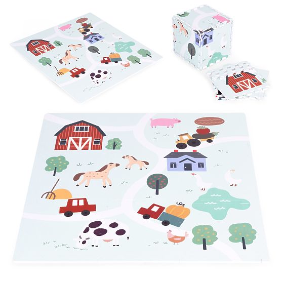 Covoraș mare din spumă EVA pentru copii Ferma 90,5x90,5 cm 21 bucăți ECOTOYS