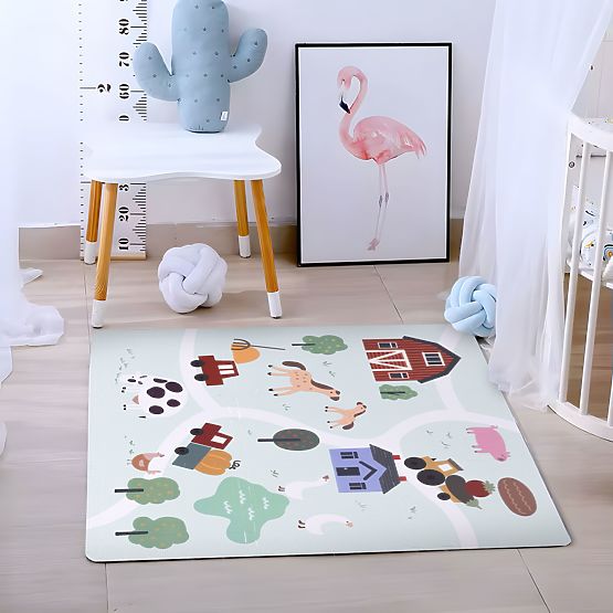Covoraș mare din spumă EVA pentru copii Ferma 90,5x90,5 cm 21 bucăți ECOTOYS