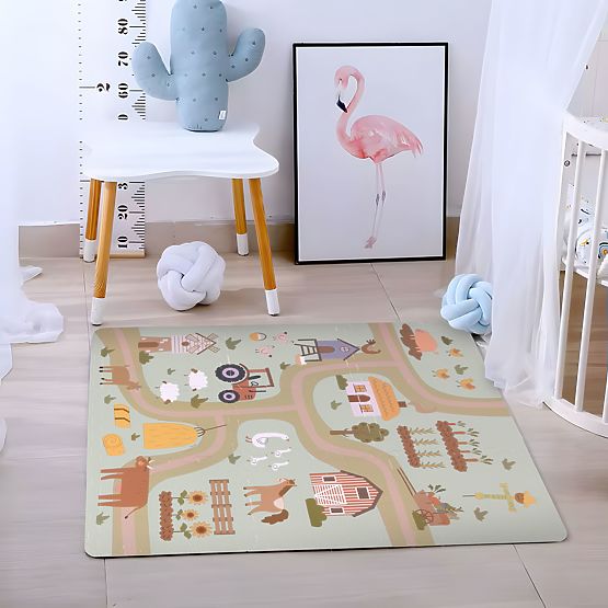 Covoraș mare din spumă EVA pentru copii fermă 90,5x90,5 cm 21 piese ECOTOYS