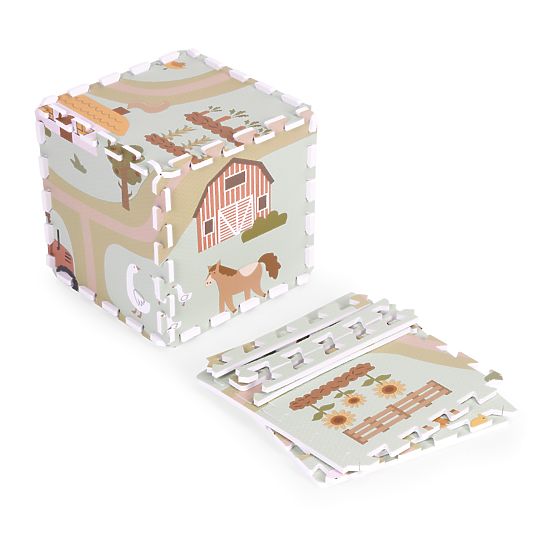 Covoraș mare din spumă EVA pentru copii fermă 90,5x90,5 cm 21 piese ECOTOYS