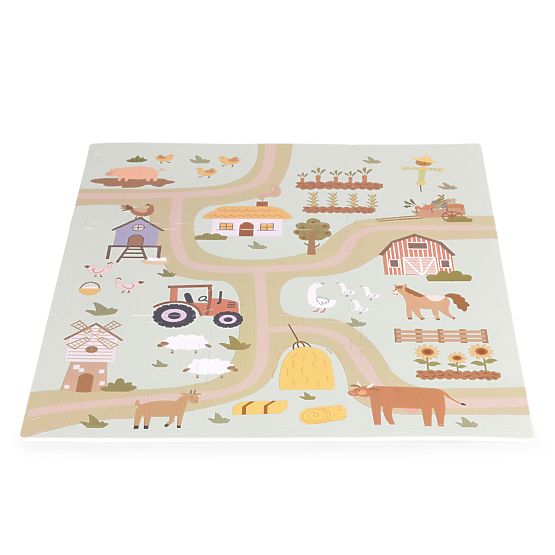 Covoraș mare din spumă EVA pentru copii fermă 90,5x90,5 cm 21 piese ECOTOYS