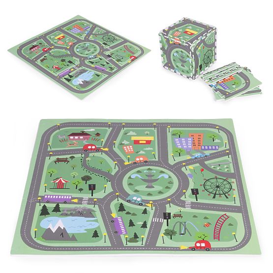 Covoraș mare din spumă EVA pentru copii Oraș 90,5x90,5 cm 21 bucăți ECOTOYS