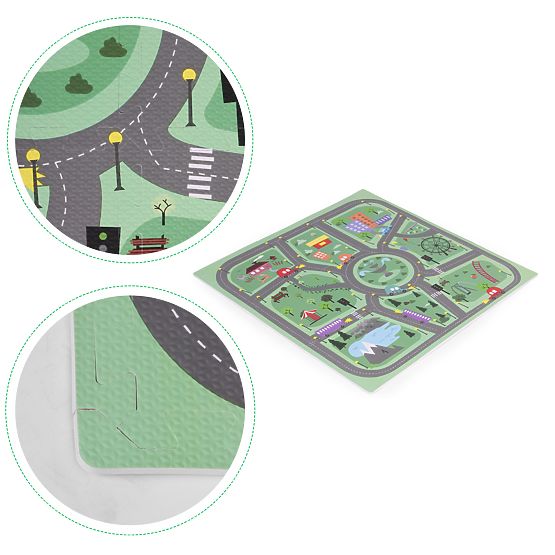 Covoraș mare din spumă EVA pentru copii Oraș 90,5x90,5 cm 21 bucăți ECOTOYS