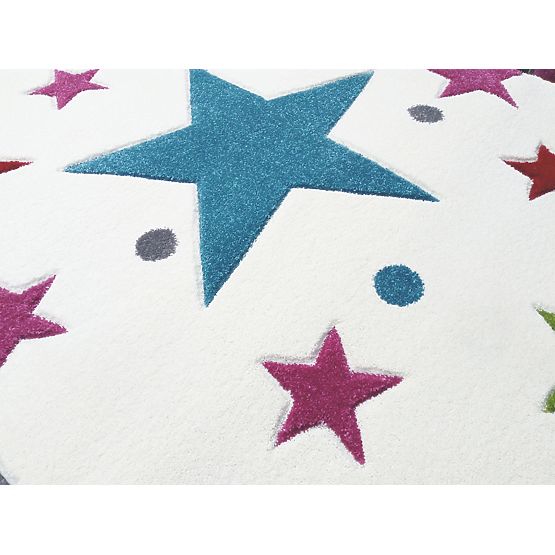 Covoras pentru copii - Crem/Multicolor Stelute