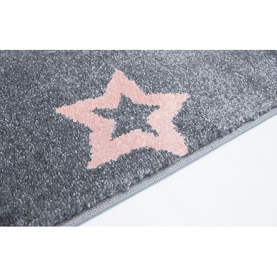 Covoras pentru copii gri-argintiu / roz STARLIGHT