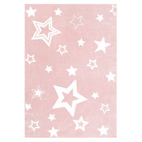 Covoras pentru copii - roz / alb STARLIGHT