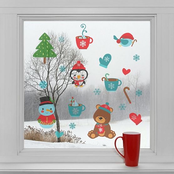 Crăciun decorare pe fereastră - Crăciun linişte