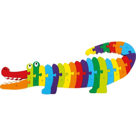 Crocodil din lemn pentru învățarea literelor ABC