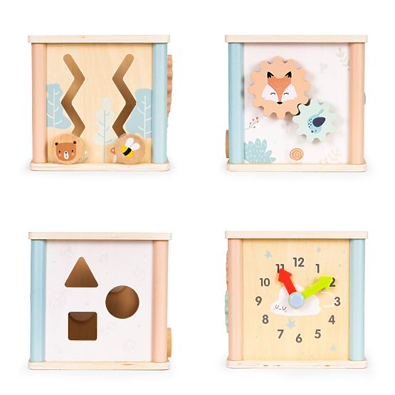 Cub educativ din lemn cu forme ECOTOYS