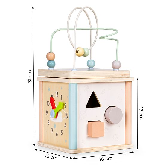 Cub educativ din lemn cu forme ECOTOYS