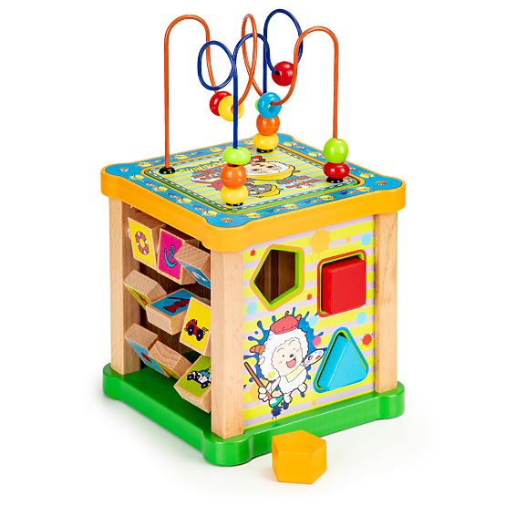 Cub educativ din lemn cu labirint