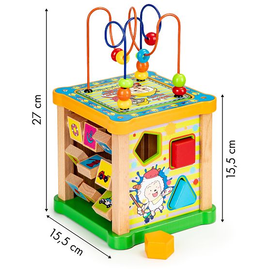 Cub educativ din lemn cu labirint