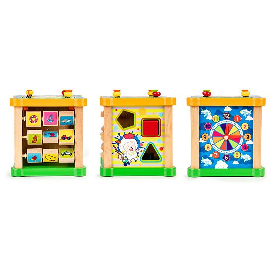 Cub educativ din lemn cu labirint