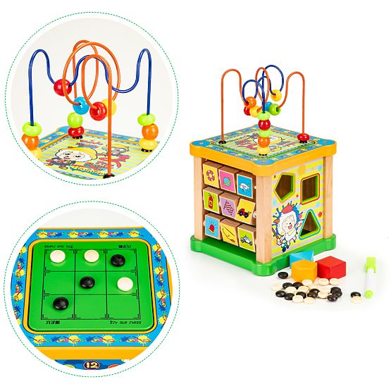 Cub educativ din lemn cu labirint