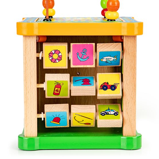 Cub educativ din lemn cu labirint