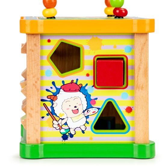 Cub educativ din lemn cu labirint