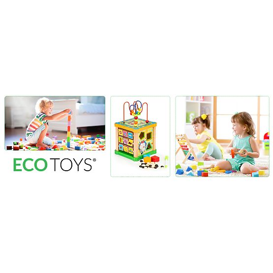 Cub educativ din lemn cu labirint