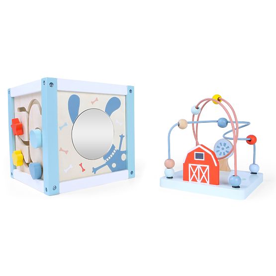 Cub educativ din lemn cu sortator + cuburi ECOTOYS