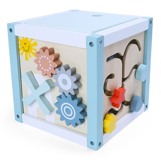 Cub educativ din lemn cu sortator + cuburi ECOTOYS