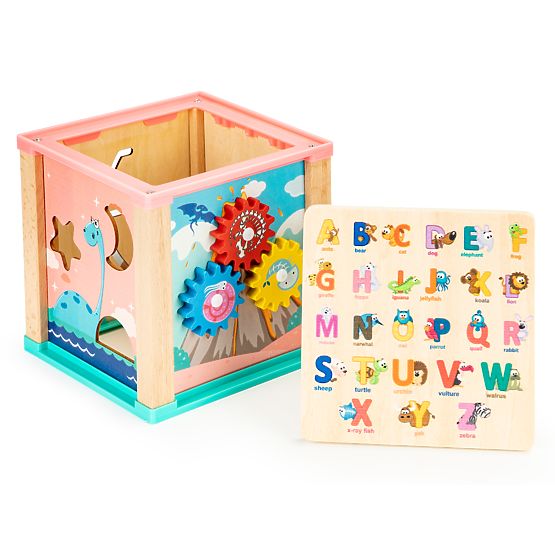 Cub educativ din lemn, sortator mula ECOTOYS