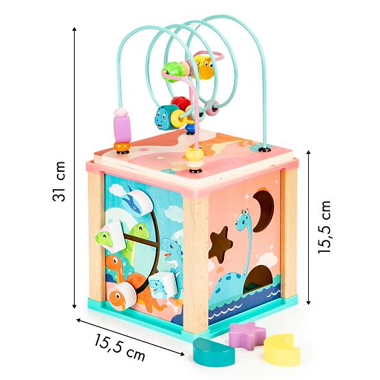 Cub educativ din lemn, sortator mula ECOTOYS