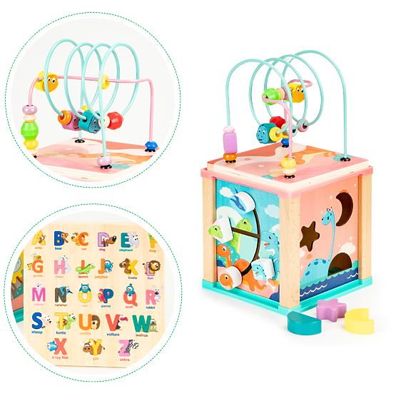 Cub educativ din lemn, sortator mula ECOTOYS