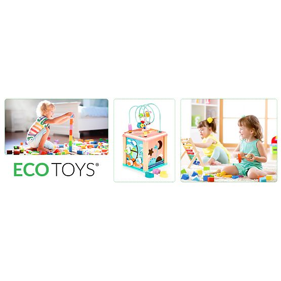 Cub educativ din lemn, sortator mula ECOTOYS