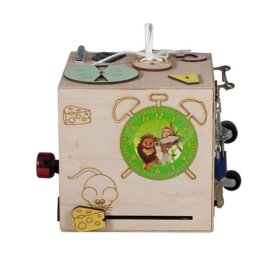 Cub Montessori din lemn - natural