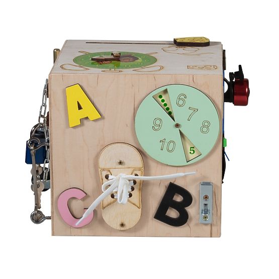 Cub Montessori din lemn - natural