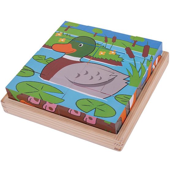 Cuburi cu imagini fermă Bigjigs Toys