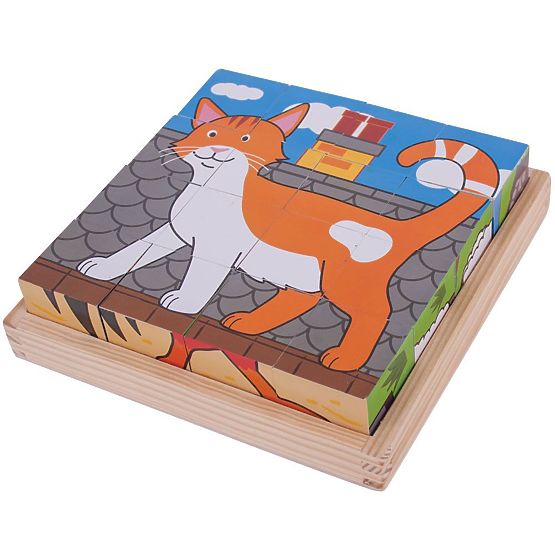 Cuburi cu imagini fermă Bigjigs Toys
