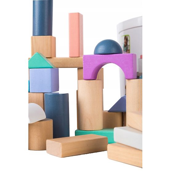 Cuburi de lemn în cutie - 100 buc