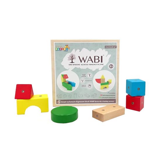 Cuburi din lemn-magnetice WABI, 20 de elemente