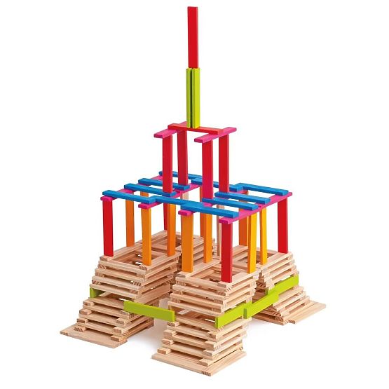 Cuburi din lemn planks 200 de bucăți